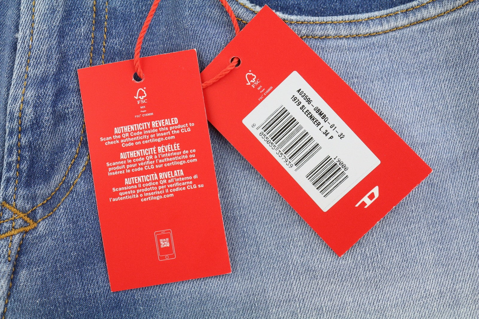 DIESEL 1979 Sleenker 0BMBQ Men Jeans W32/L34 Blue Skinny Fit Low Waist RRP175