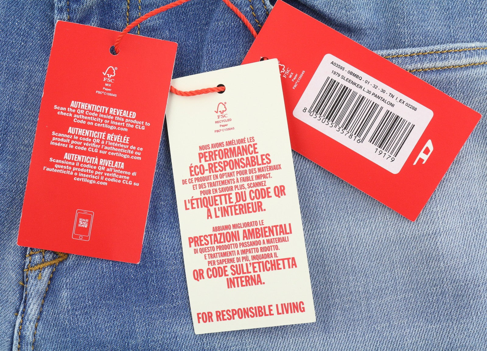 DIESEL 1979 Sleenker 0BMBQ Men Jeans W32/L30 Blue Skinny Fit Low Waist RRP175