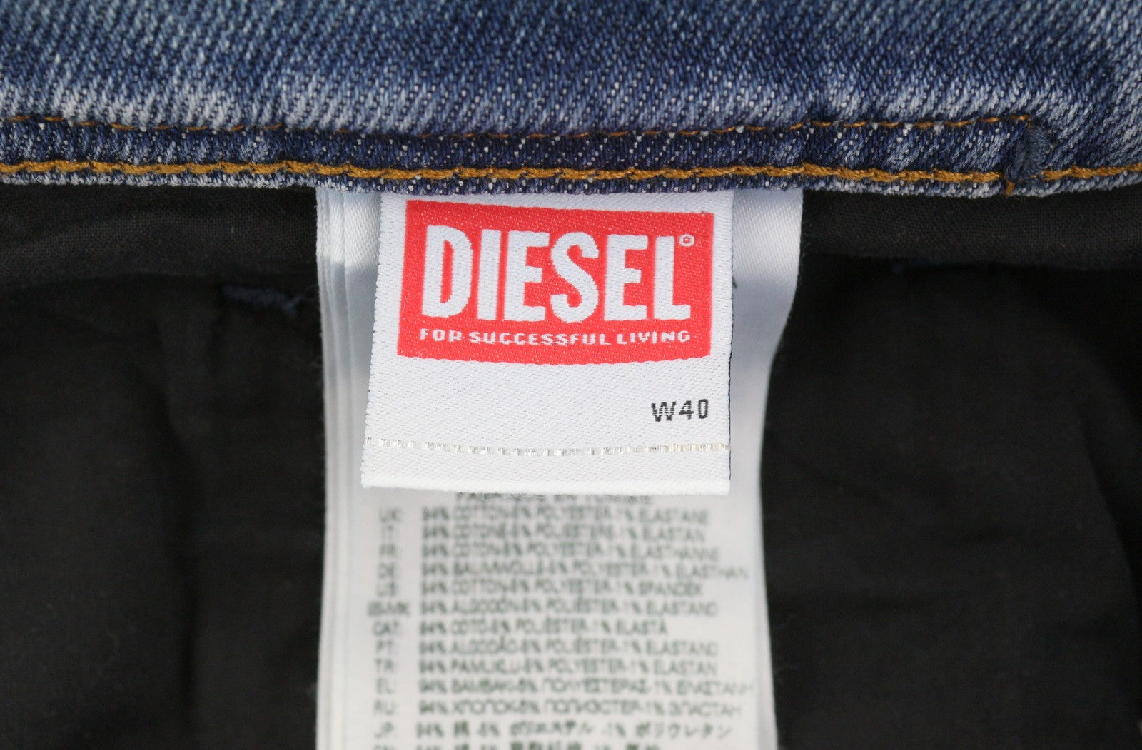 DIESEL 2023 D-Finitive 09H30 Men Jeans W40/L34 Blue Faded Regular Tapered RRP150