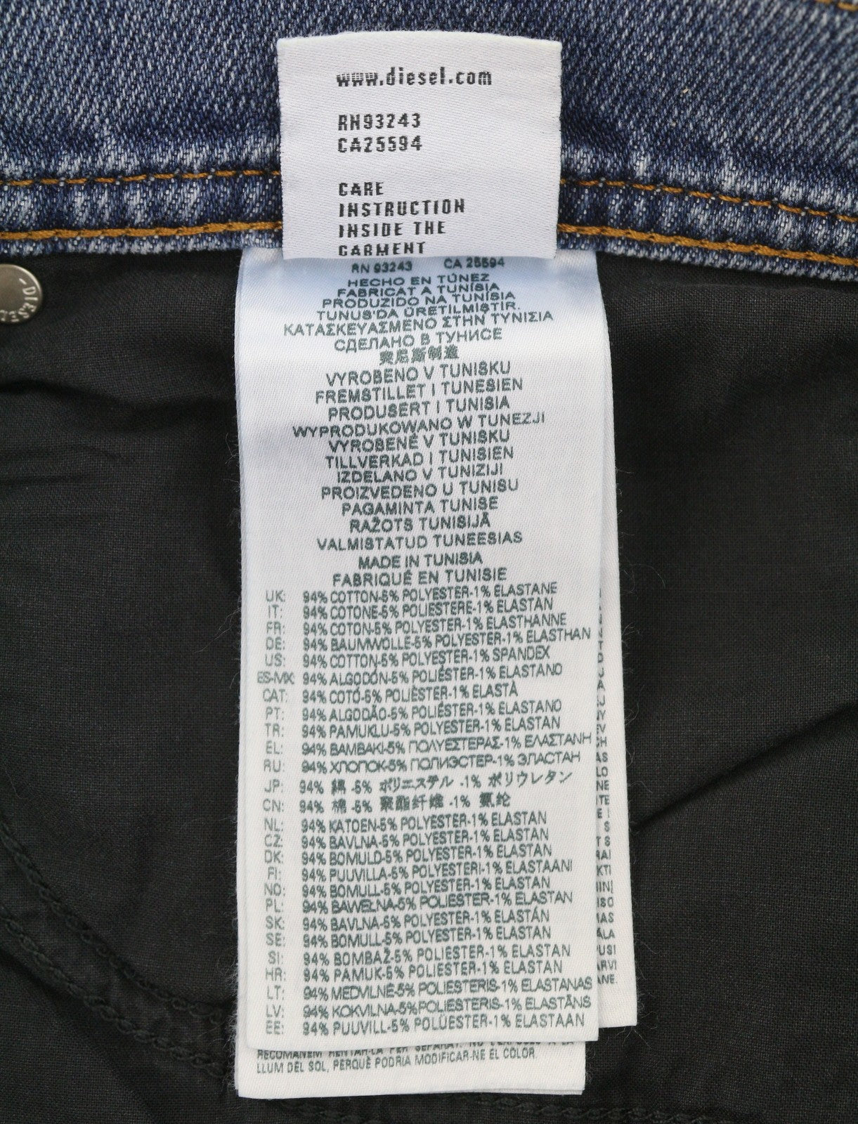 DIESEL 2023 D-Finitive 09H30 Men Jeans W34/L34 Blue Faded Regular Tapered RRP150