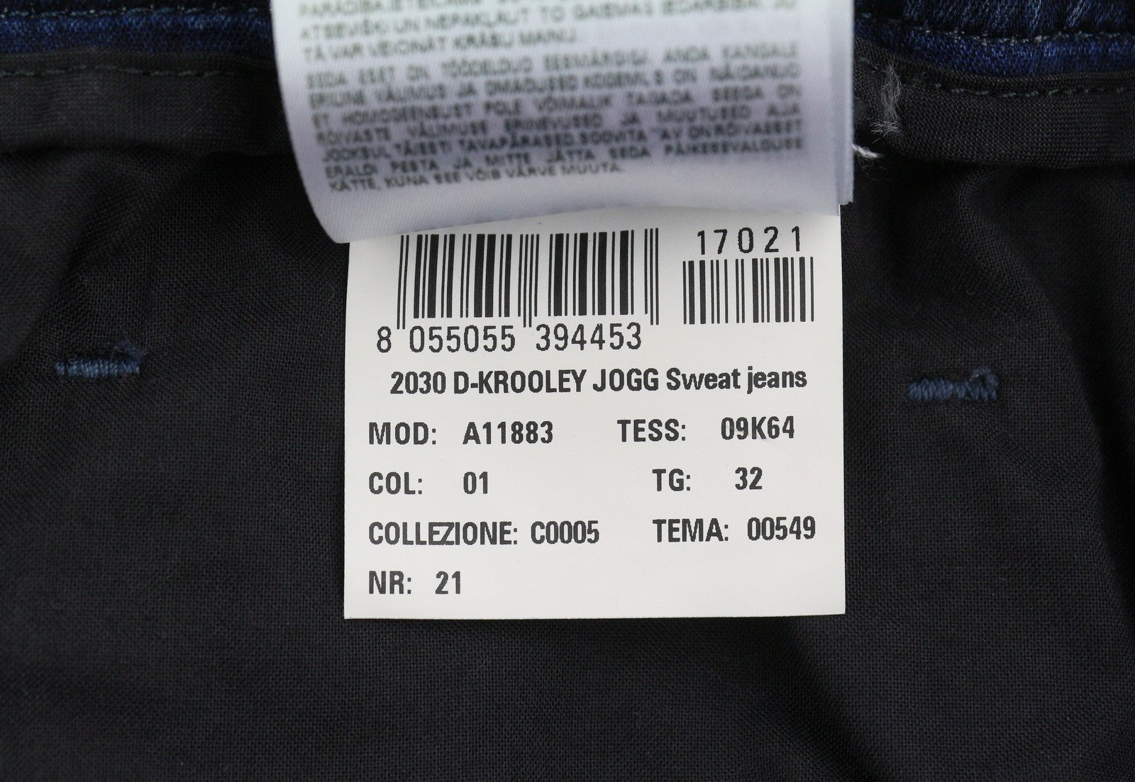 DIESEL 2030 D-Krooley Jogg 09K64 Men Jeans W32 Blue Faded Distressed RRP325