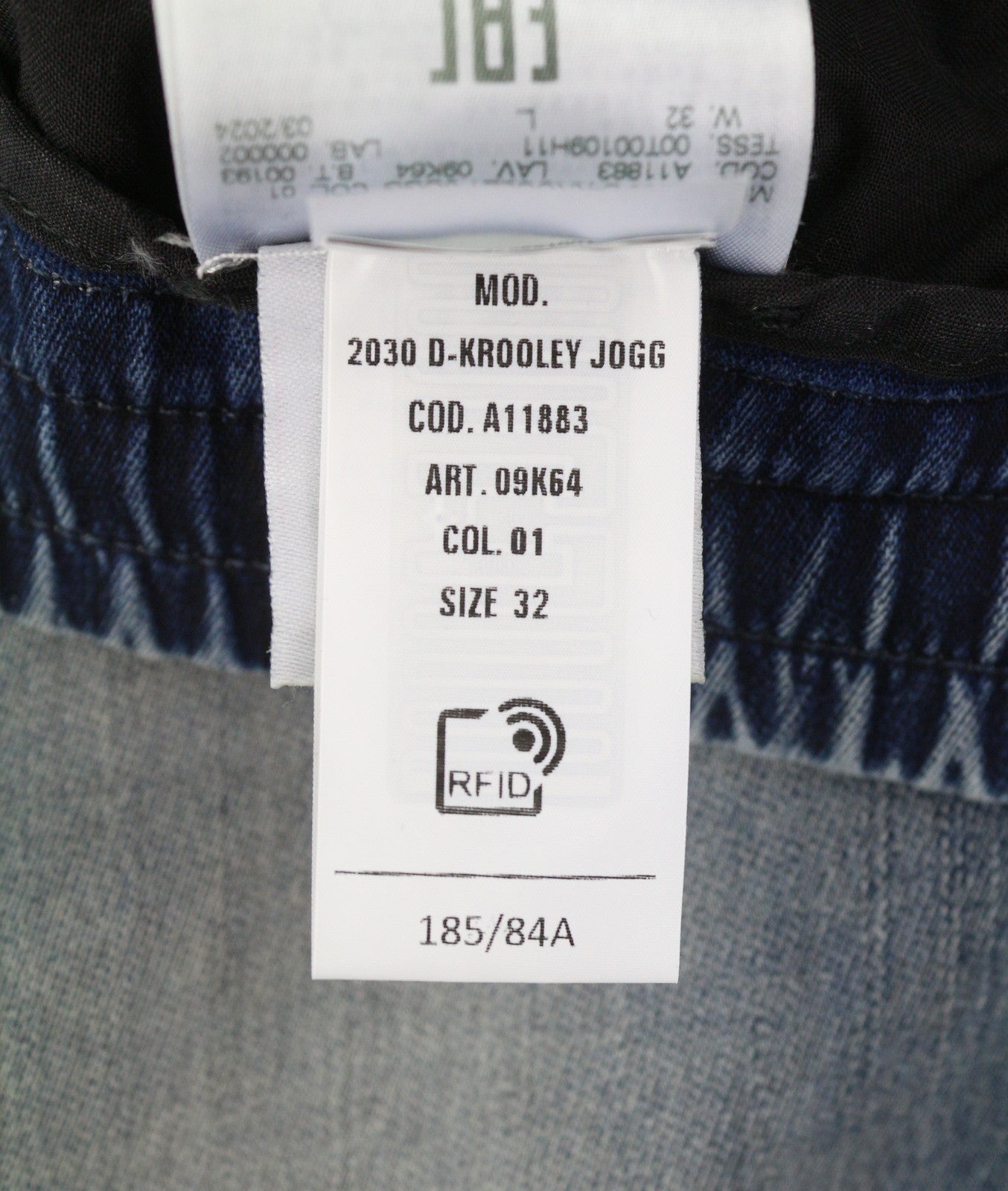 DIESEL 2030 D-Krooley Jogg 09K64 Men Jeans W32 Blue Faded Distressed RRP325