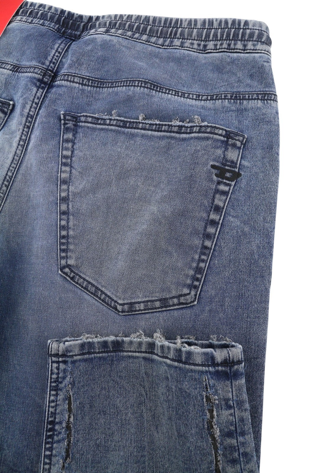 DIESEL 2030 D-Krooley Jogg 09K64 Men Jeans W32 Blue Faded Distressed RRP325