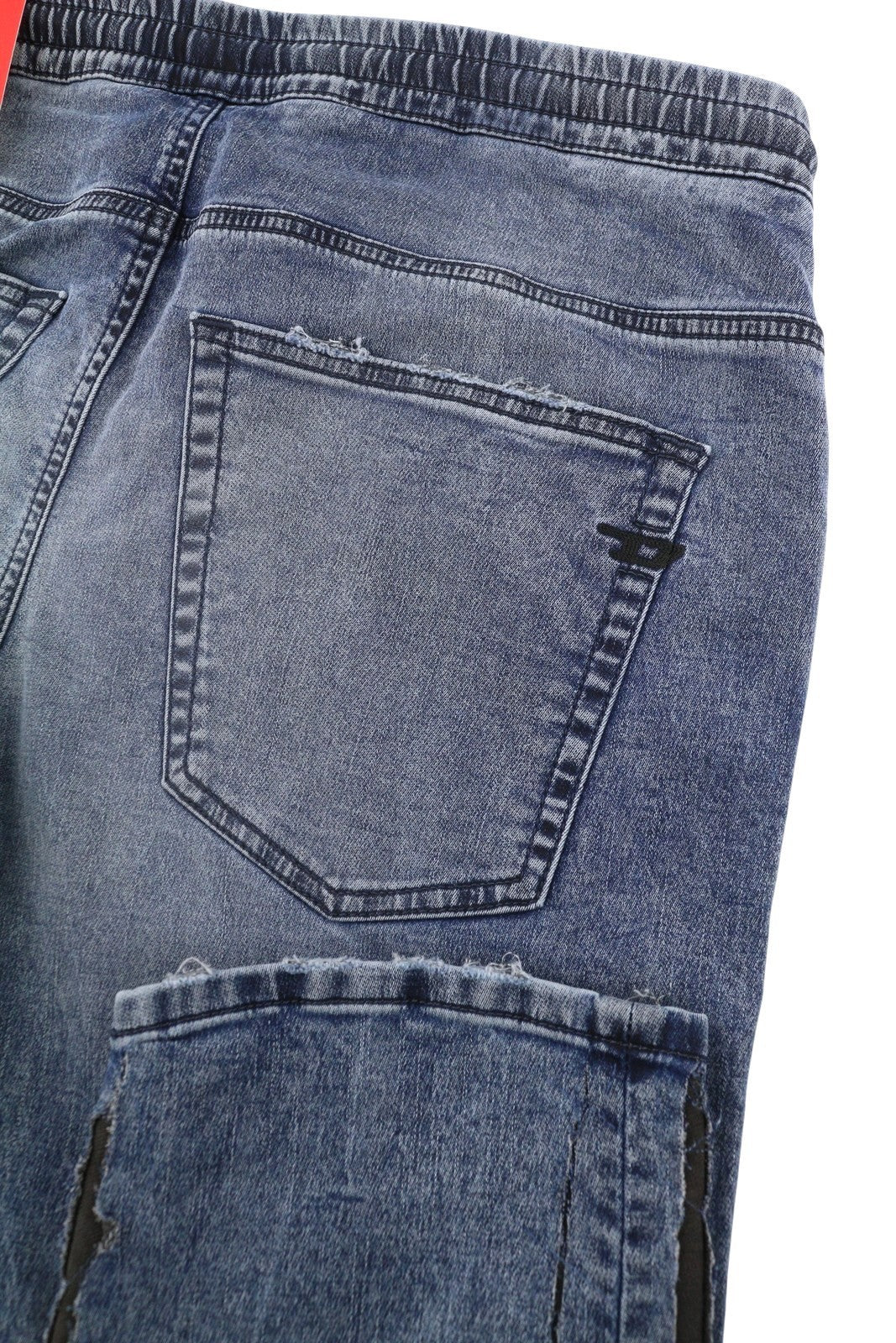 DIESEL 2030 D-Krooley Jogg 09K64 Men Jeans W36 Blue Faded Distress RRP325