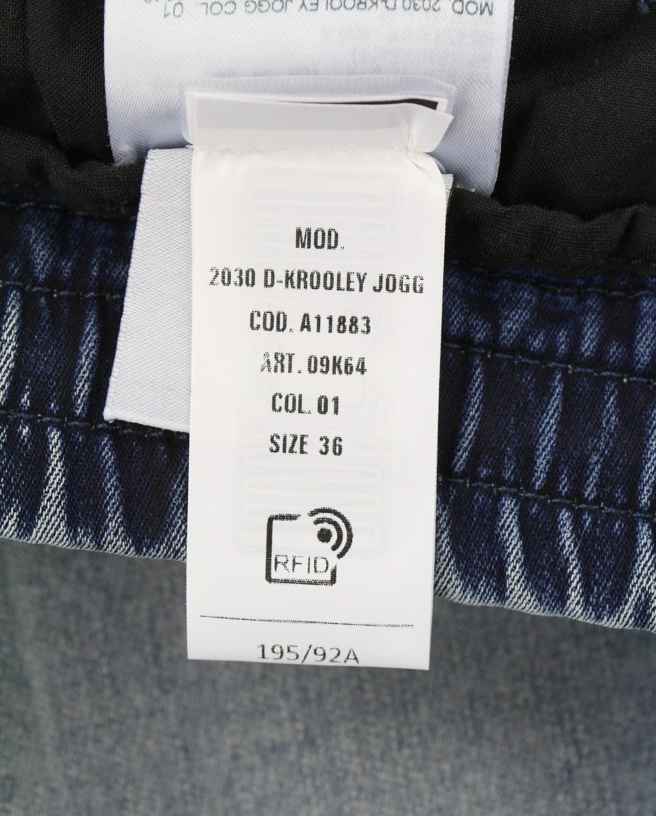 DIESEL 2030 D-Krooley Jogg 09K64 Men Jeans W36 Blue Faded Distress RRP325