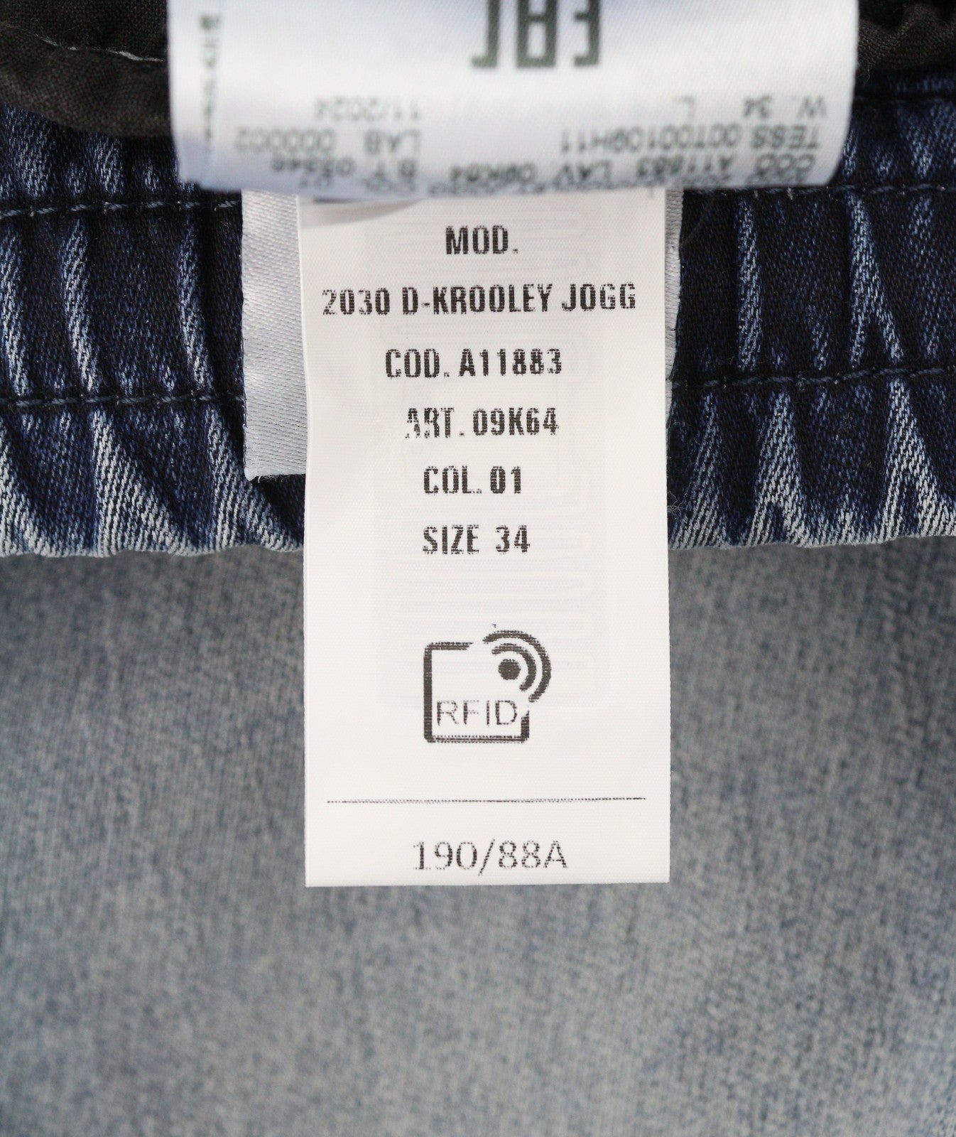 DIESEL 2030 D-Krooley Jogg 09K64 Men Jeans W34 Blue Faded Distress RRP325