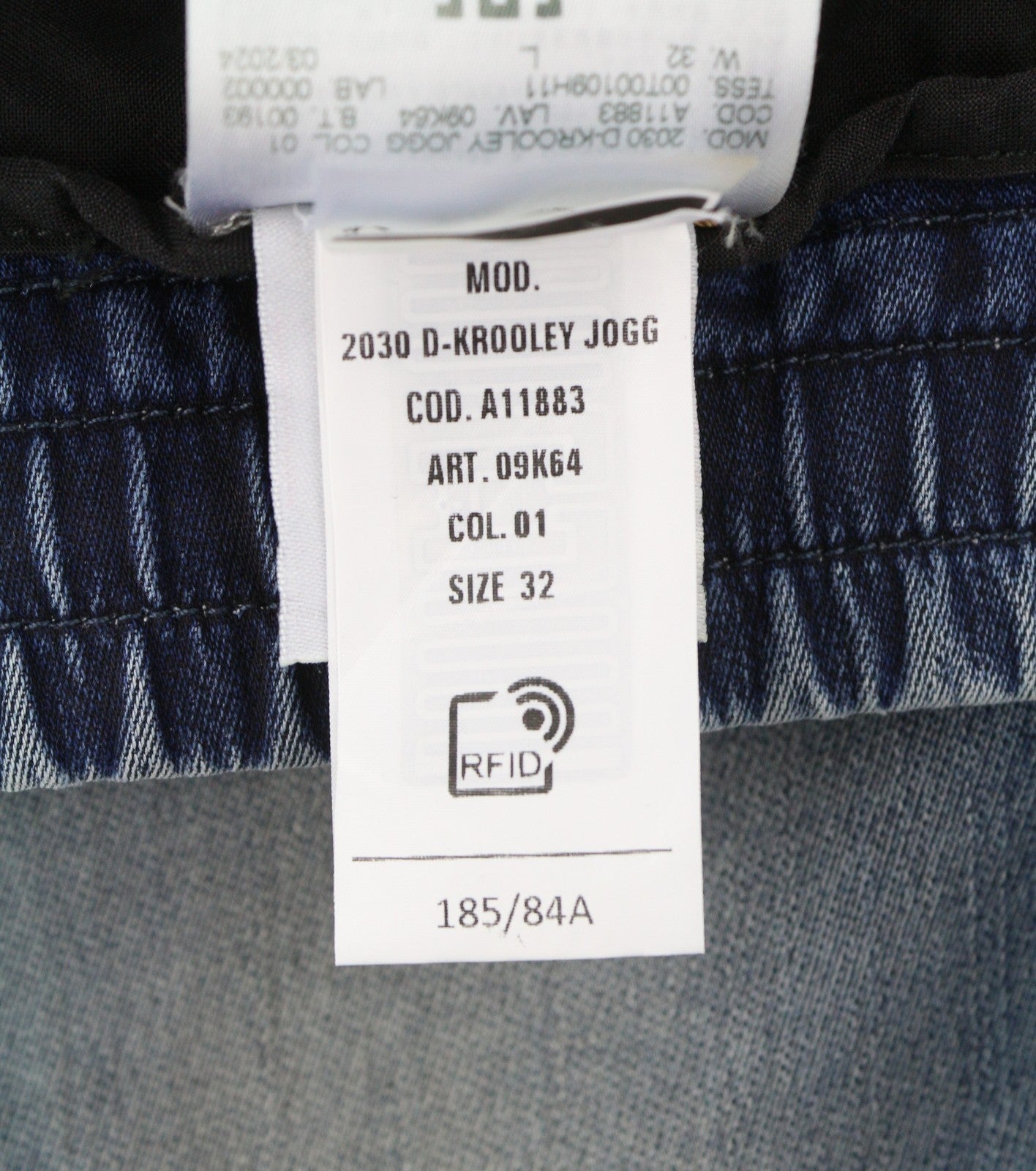 DIESEL 2030 D-Krooley Jogg 09K64 Men Jeans W32 Blue Faded Distress RRP325