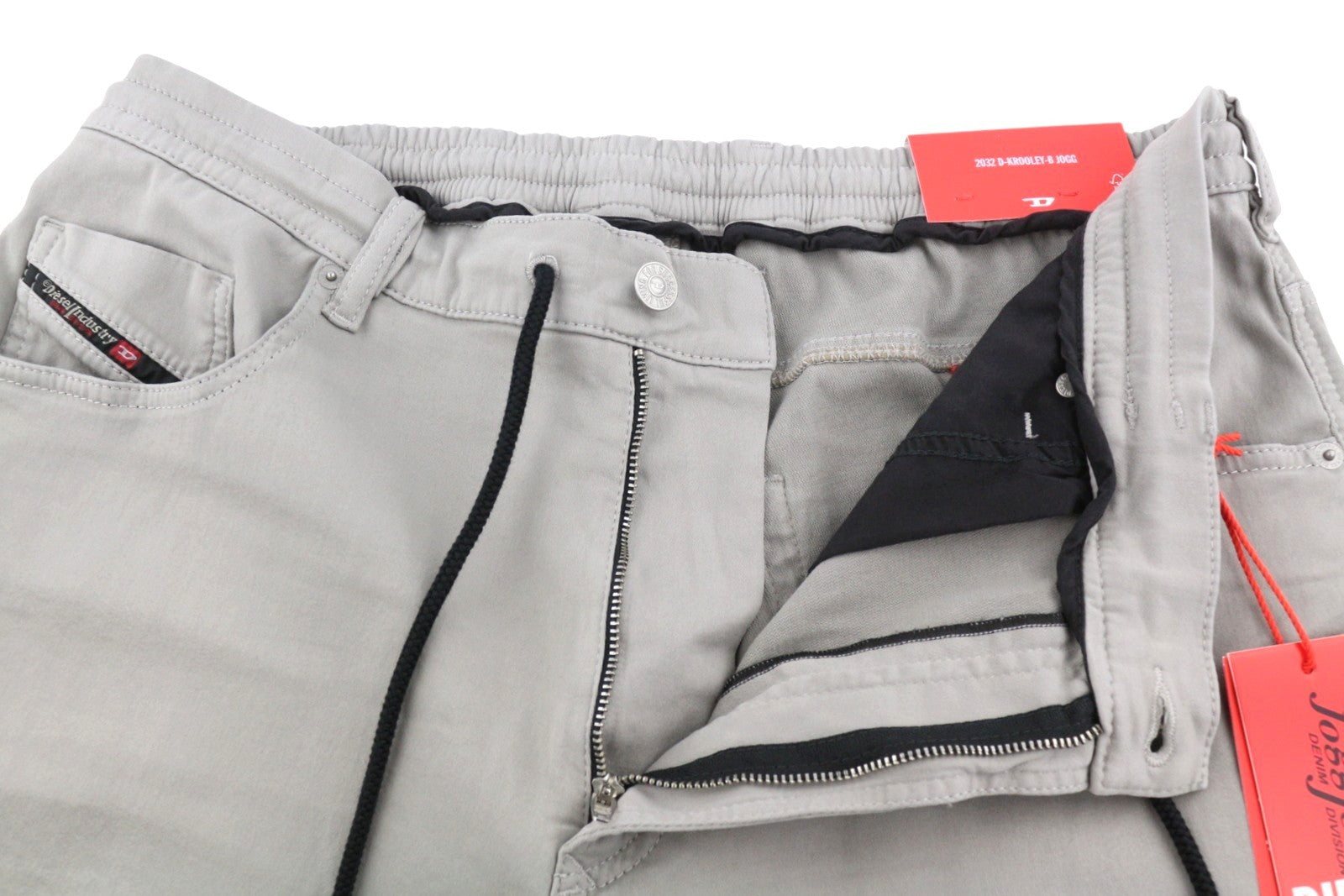 DIESEL 2032 D-Krooley-B Jogg 0670M Men Jeans W32 Grey Faded Stretch RRP275