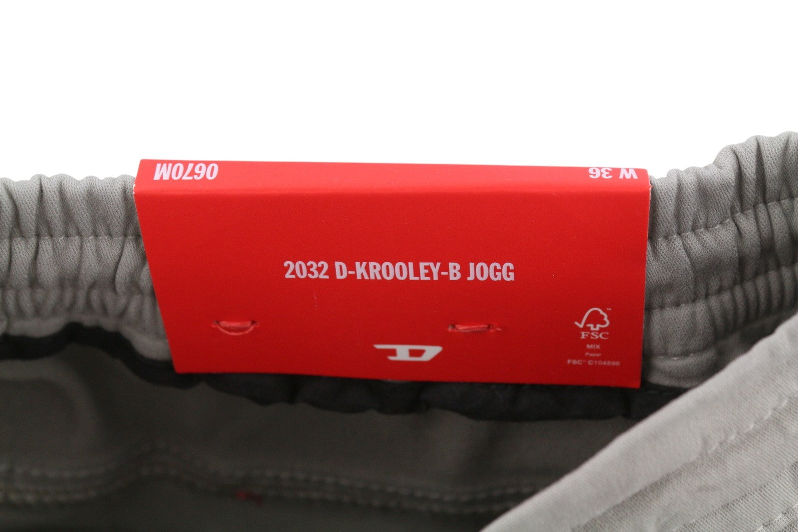 DIESEL 2032 D-Krooley-B Jogg 0670M Men Jeans W36 Grey Faded Stretch RRP275