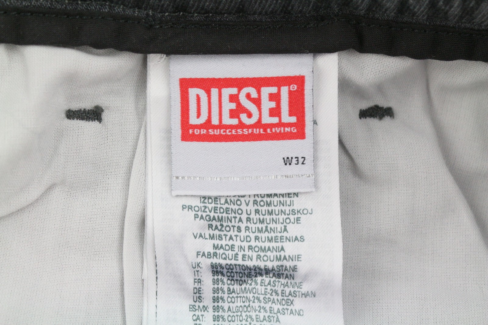 DIESEL 2060 D-Strukt Jogg 068HS Men Jeans W32 Grey Faded Whiskers RRP295