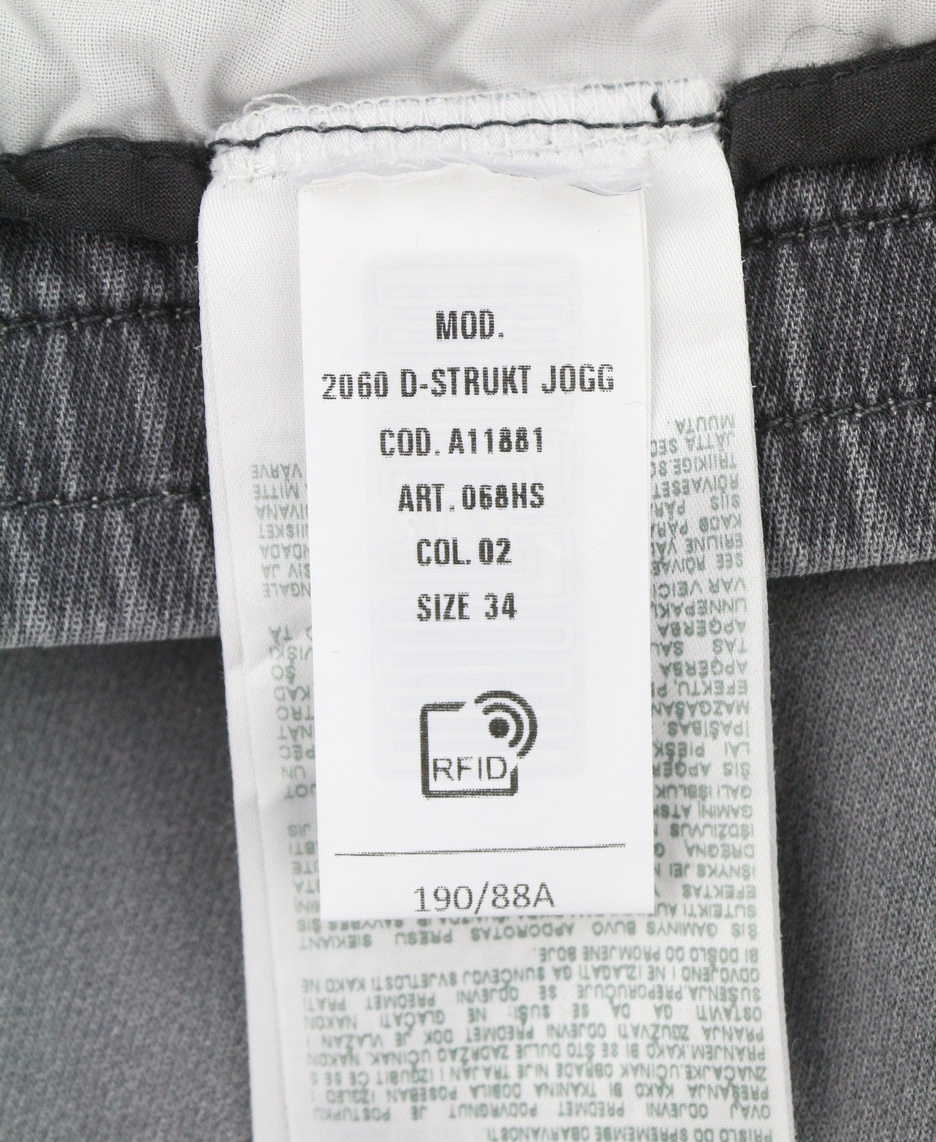 DIESEL 2060 D-Strukt Jogg 068HS Men Jeans W34 Grey Faded Whiskers RRP295