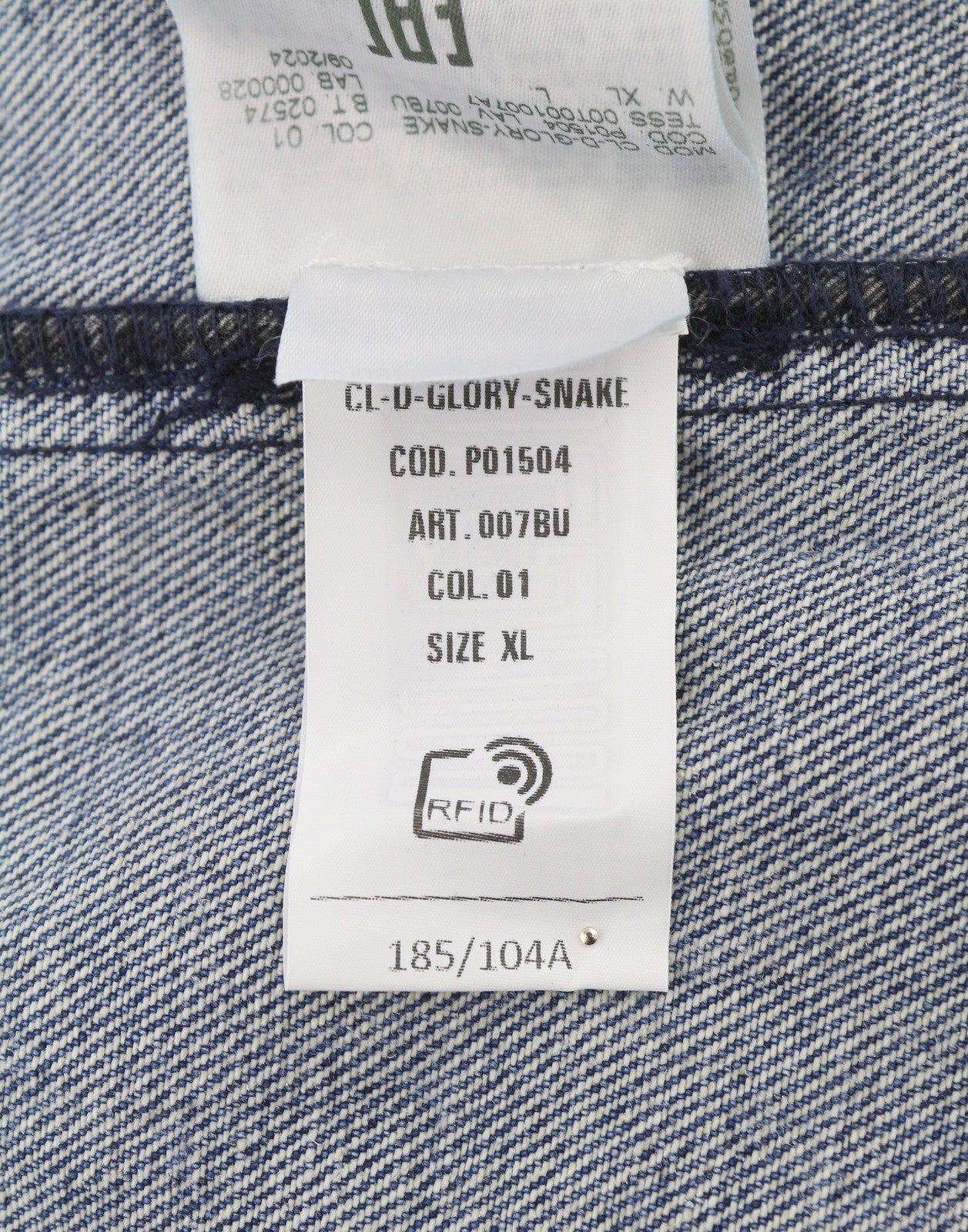 DIESEL CL-D-Glory-Snake Men Jacket XL Blue Hemp Blend Faded Denim RRP450