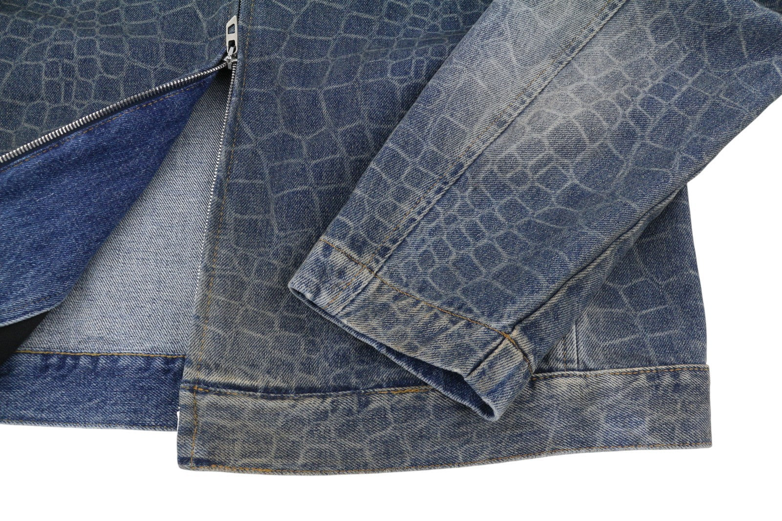 DIESEL CL-D-Glory-Snake Men Jacket XL Blue Hemp Blend Faded Denim RRP450