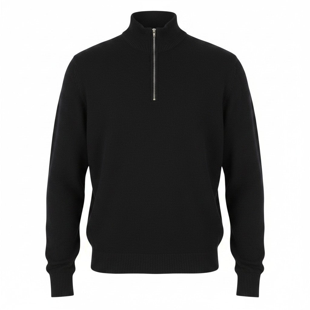 DIESEL Camio-Out Men Jumper M Black Wool Blend Knit Half Zip Pull On RRP195