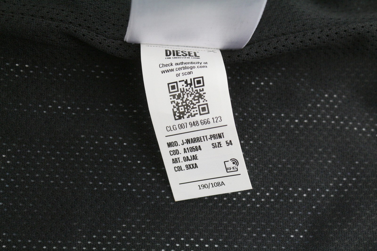 DIESEL J-Warrett-Print Men Jacket 54 Hooded Zip Windbreaker Lightweight RRP250