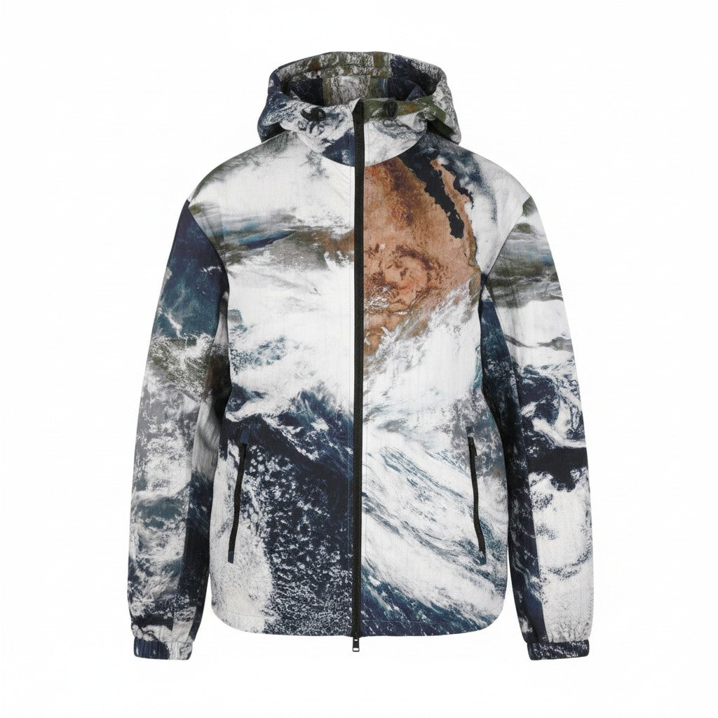 DIESEL J-Warrett-Print Men Jacket 50 Hooded Windbreaker Lightweight RRP250