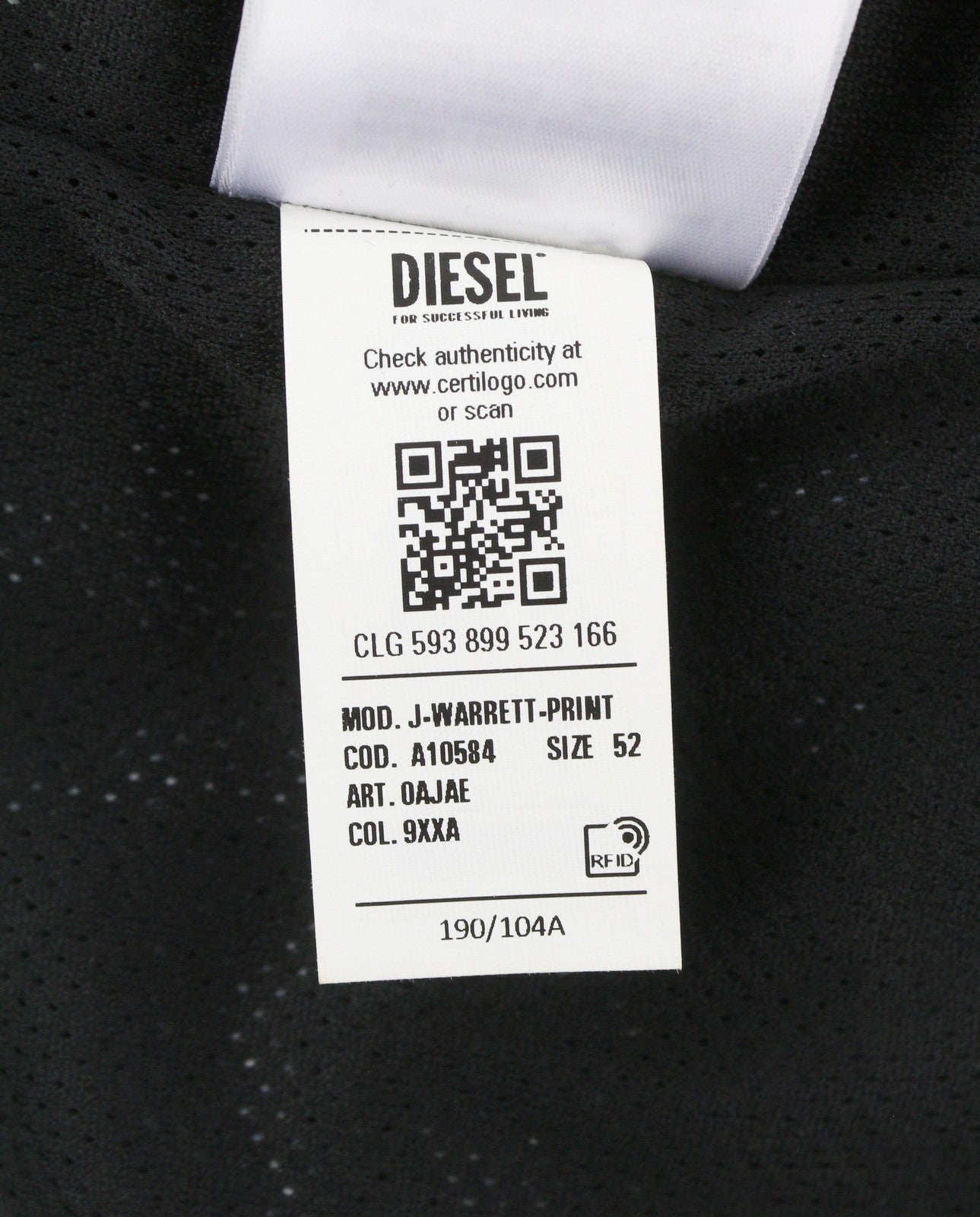 DIESEL J-Warrett-Print Men Jacket 52 Hooded Windbreaker Lightweight RRP250