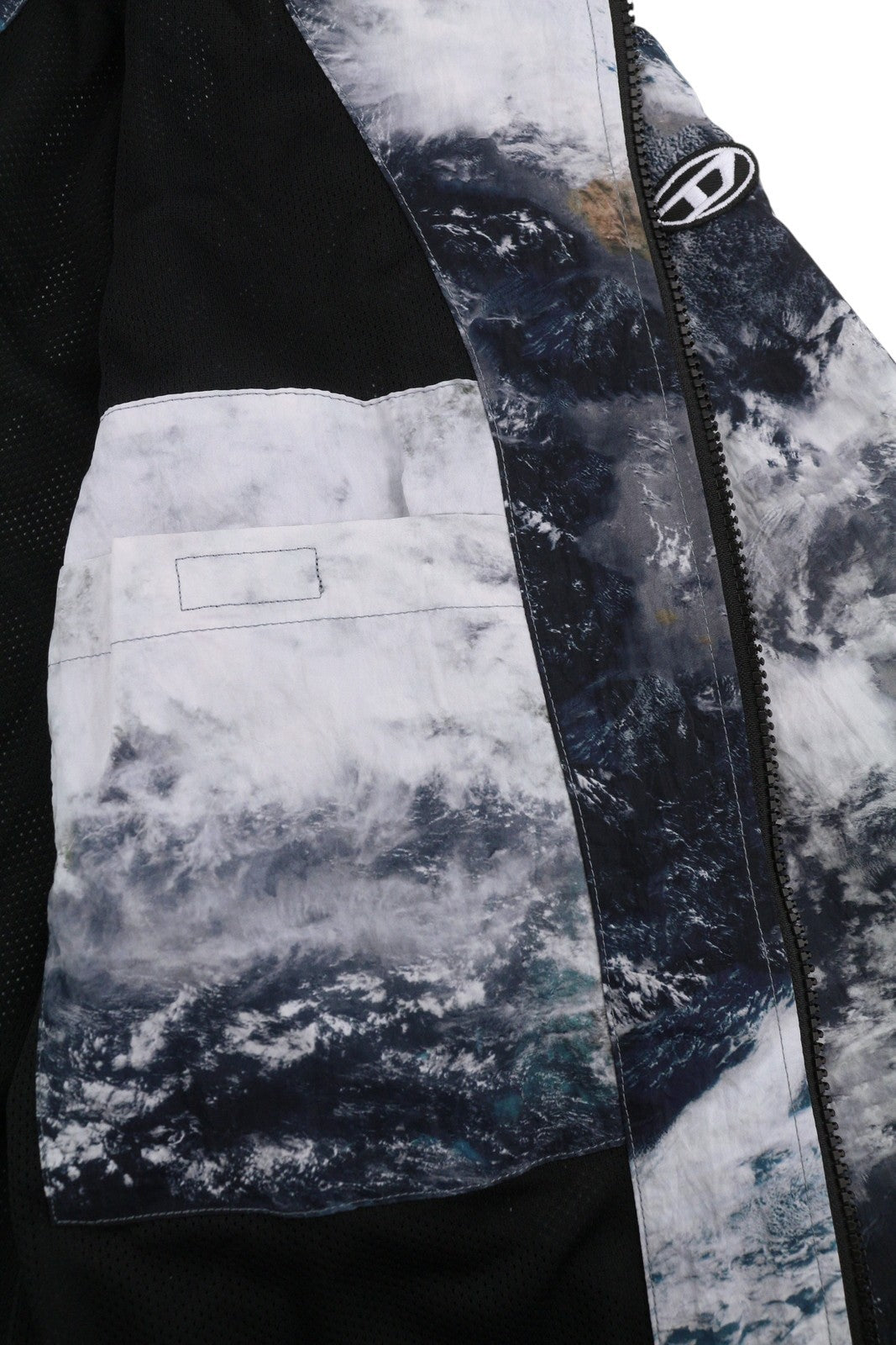 DIESEL J-Warrett-Print Men Jacket 52 Hooded Windbreaker Lightweight RRP250