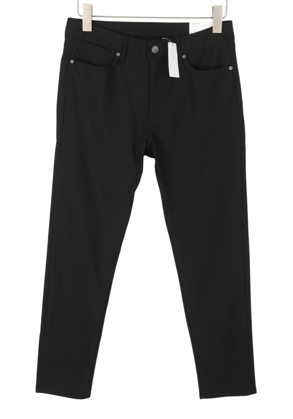 AMERICAN EAGLE OUTFITTERS Move-Free Men Trousers W28/L32 Black Active Slim