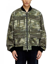 DIESEL J-Mertz Men Jacket 52 Khaki Camouflage Full Zip Bomber RRP450