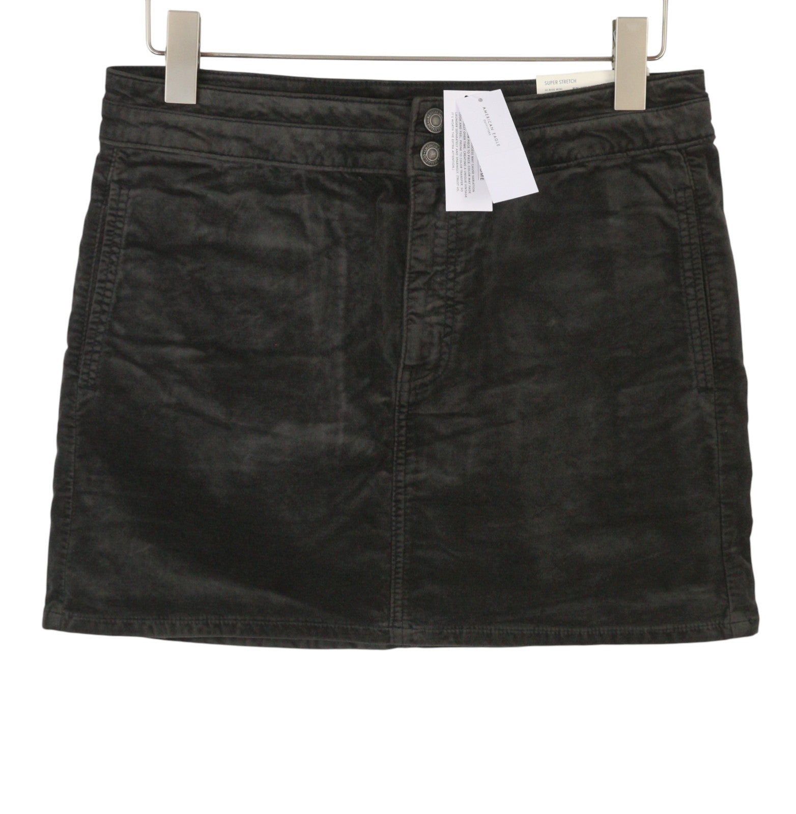 AMERICAN EAGLE OUTFITTERS Hi-Rise Women Skirt UK14 Black Mini Stretch