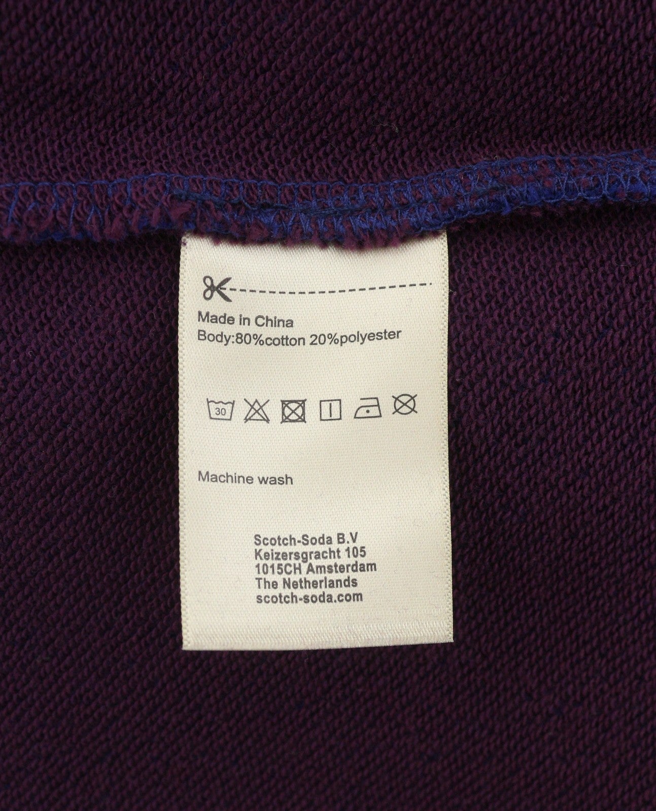 SCOTCH & SODA Men Sweatshirt L Dark Blue Patch Pocket Crew Neck Pull On