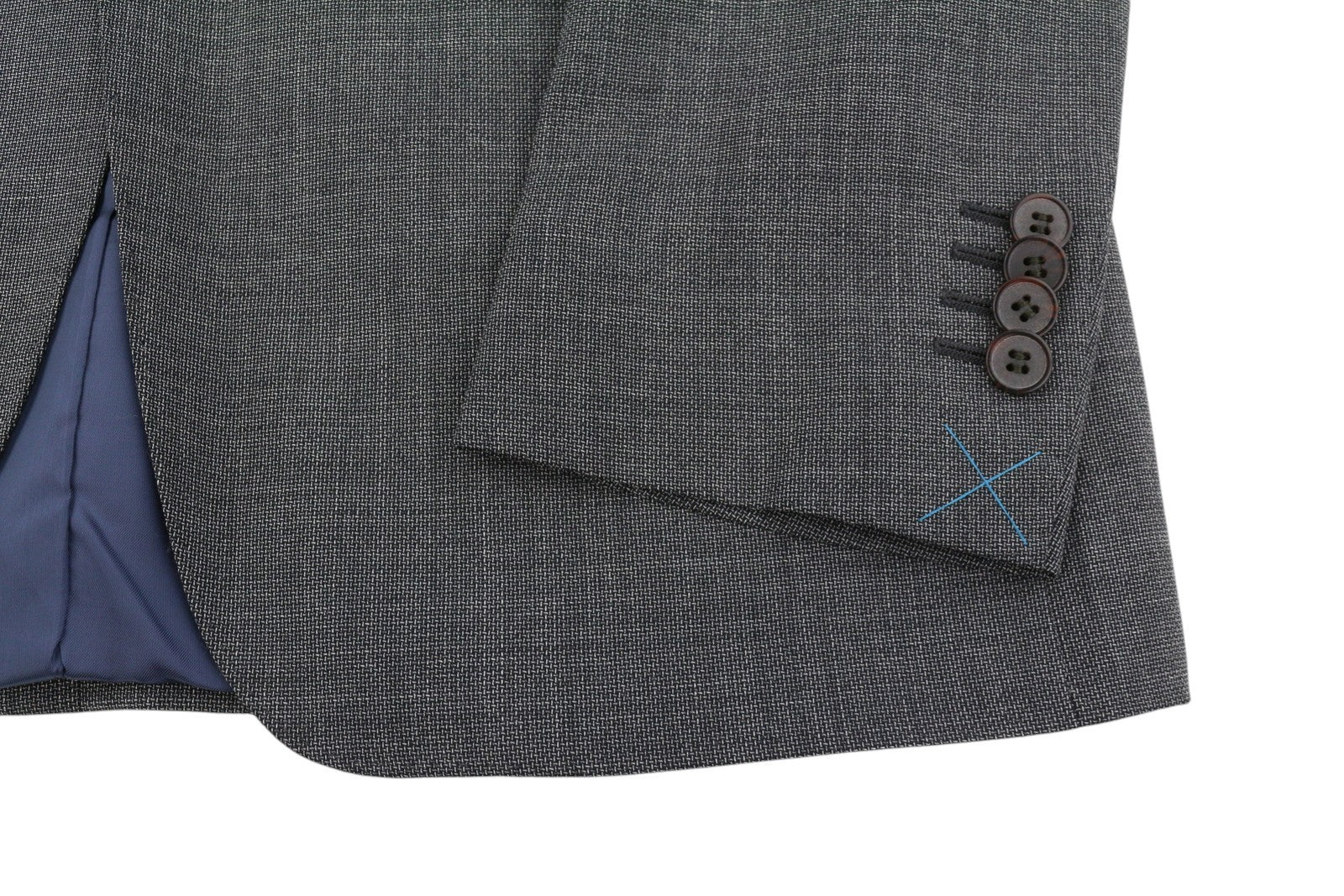SUITSUPPLY Napoli Single Breasted Men Blazer UK38L Grey Wool Notch Lapel