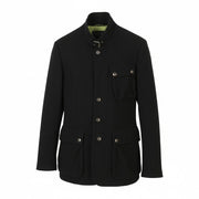 BELSTAFF Men Coat L Black Wool Cashmere Button-Up Patch Pocket