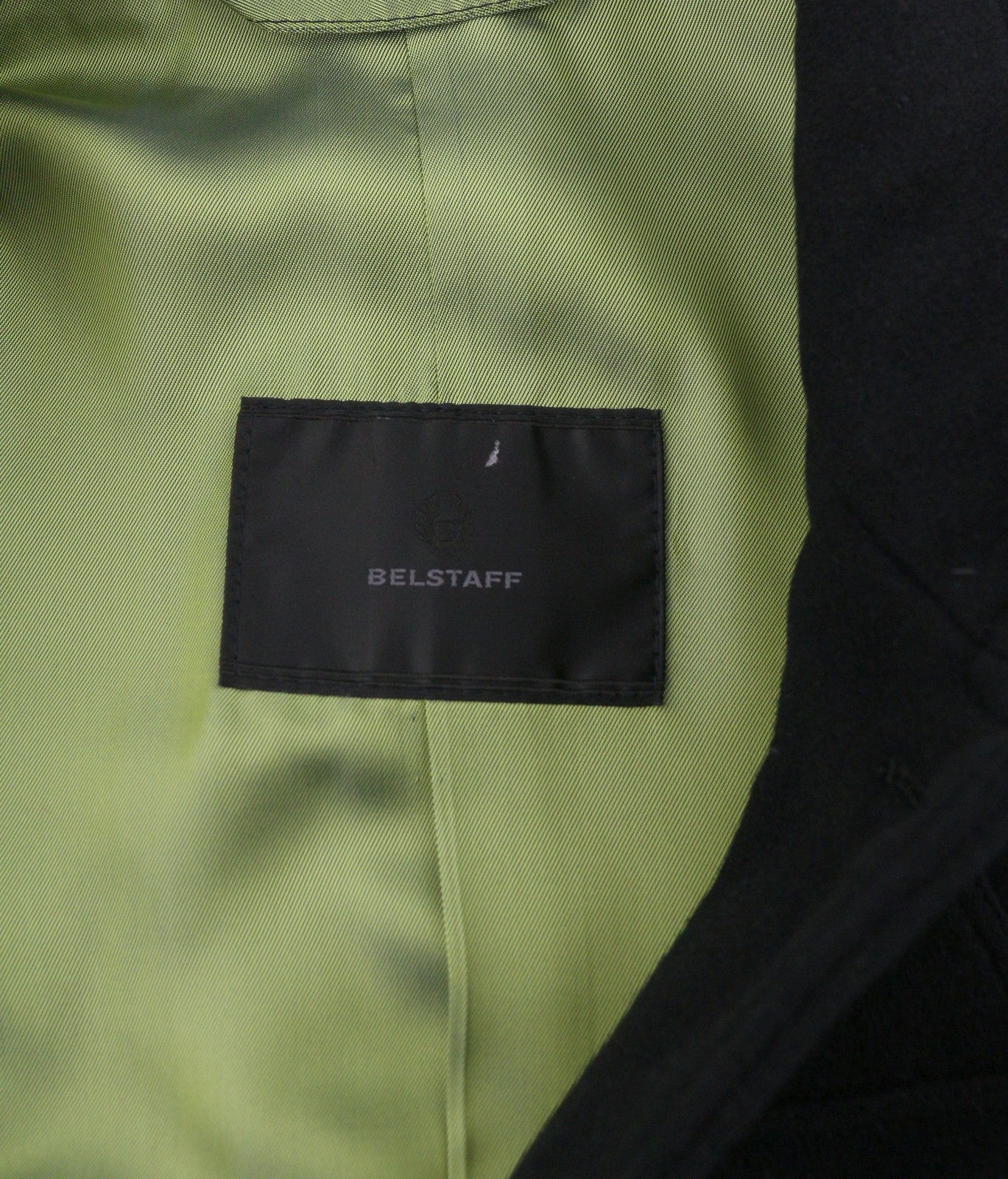BELSTAFF Men Coat L Black Wool Cashmere Button-Up Patch Pocket
