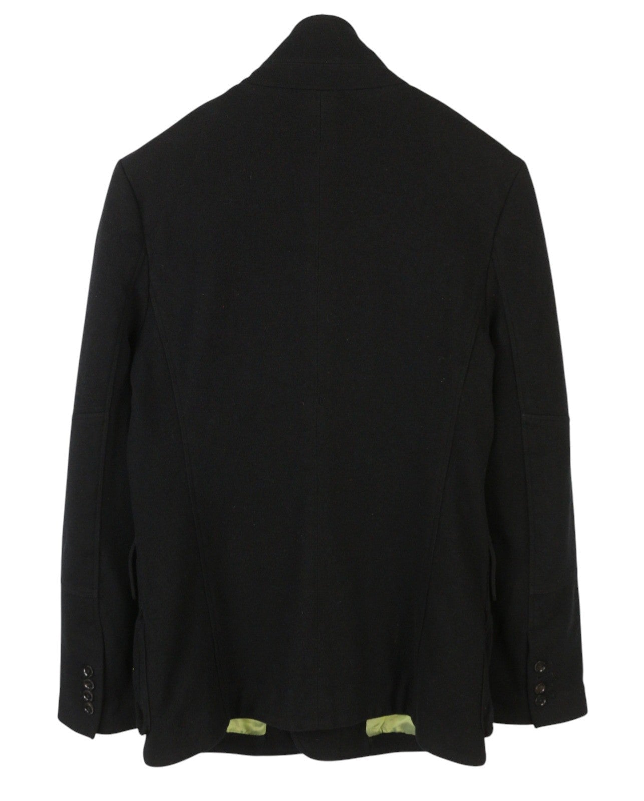 BELSTAFF Men Coat L Black Wool Cashmere Button-Up Patch Pocket
