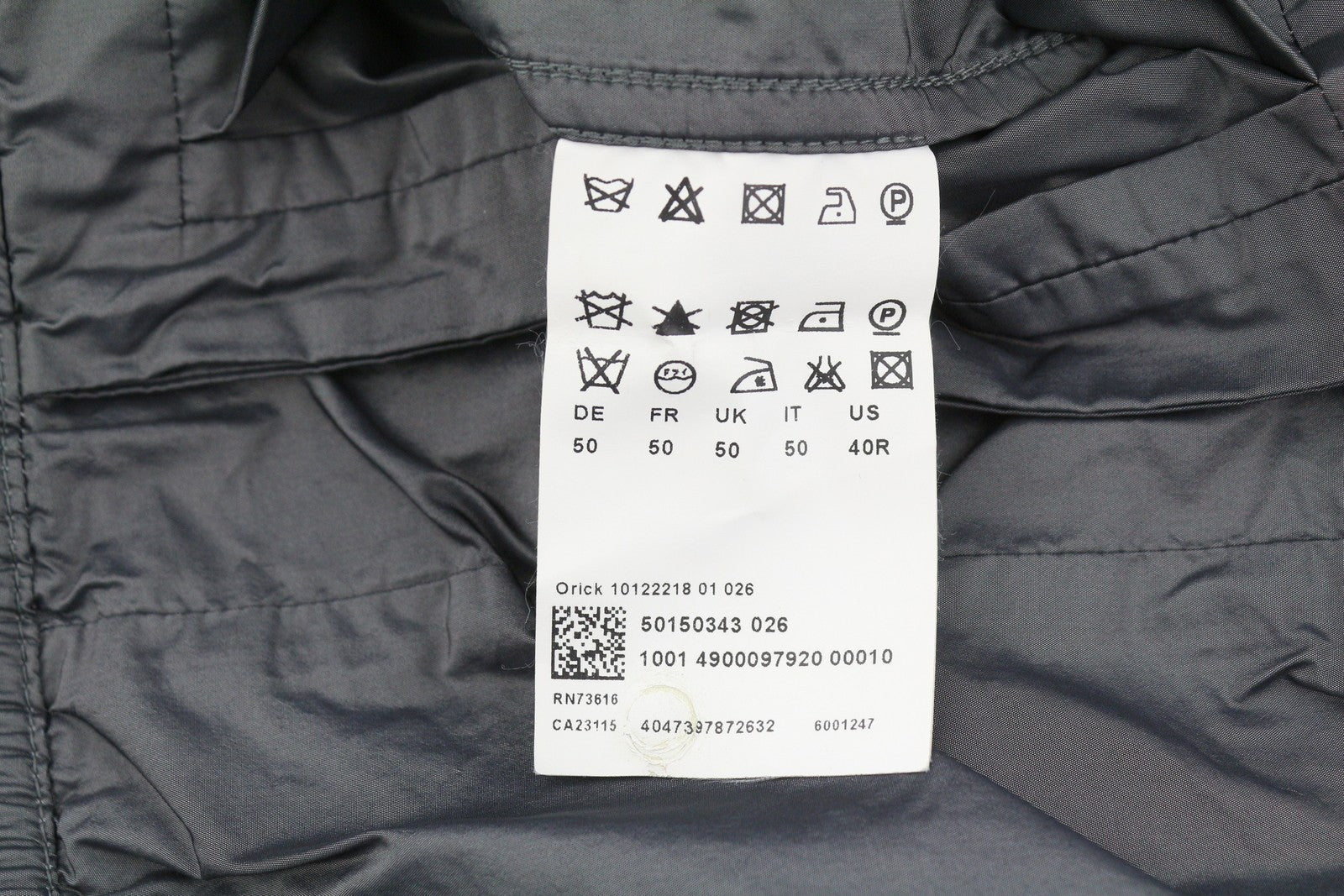 HUGO BOSS Orick Men Jacket EU50 L Grey Lightweight High Neck Full Zip