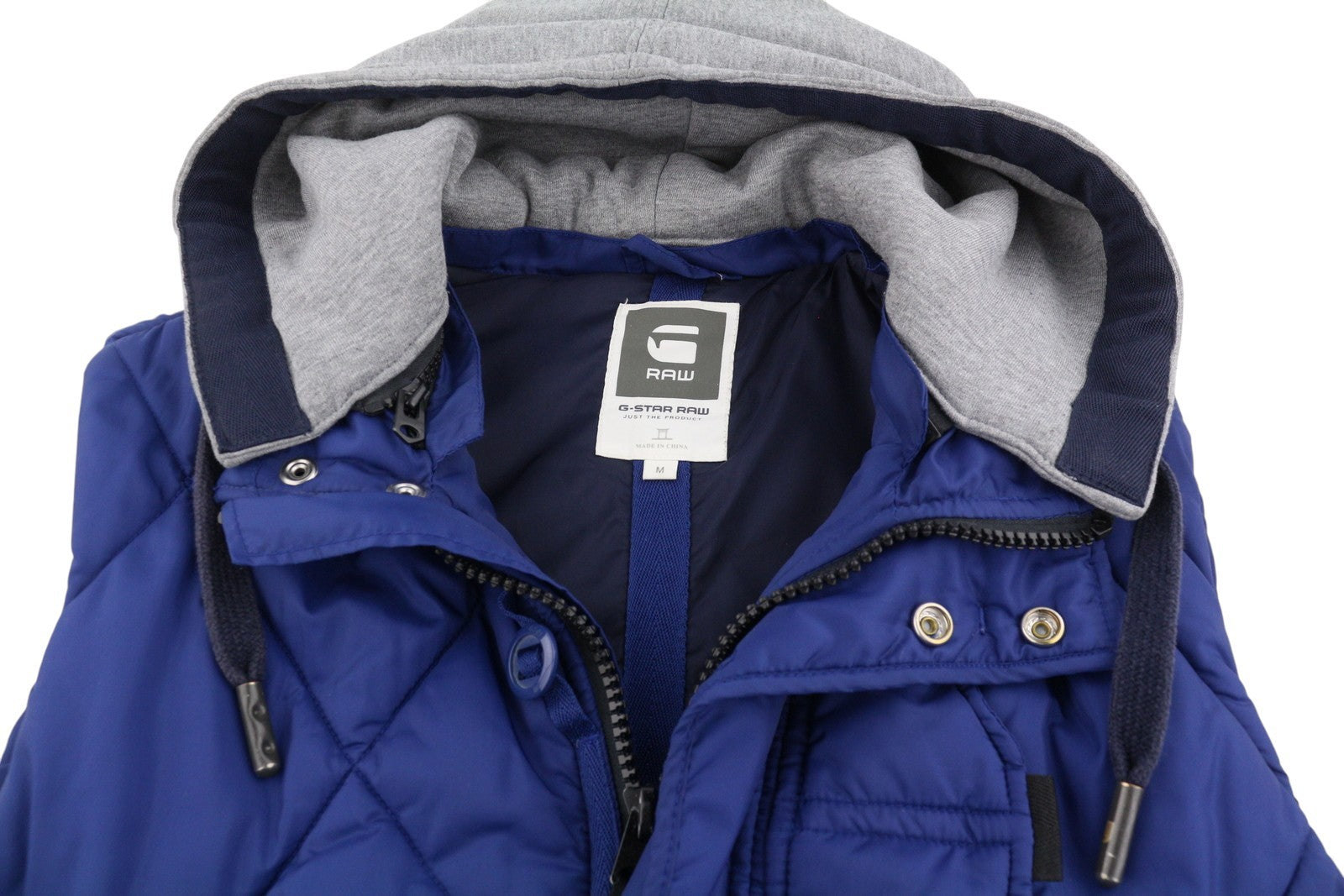 G-STAR Doonray Quilted Men Waistcoat M Blue Padded Hooded Full Zip