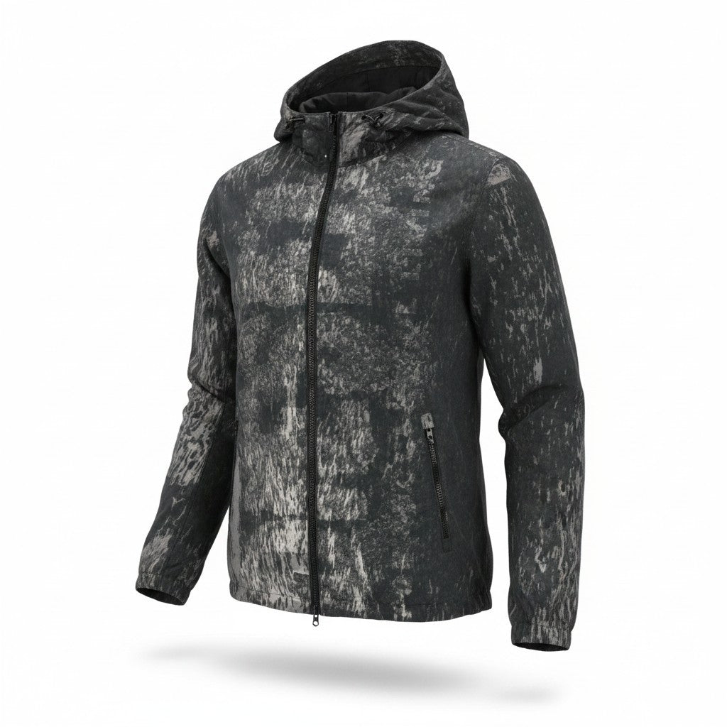 DIESEL J-Brick Men Jacket 52 Black Camo Print Windbreaker Lightweight RRP295