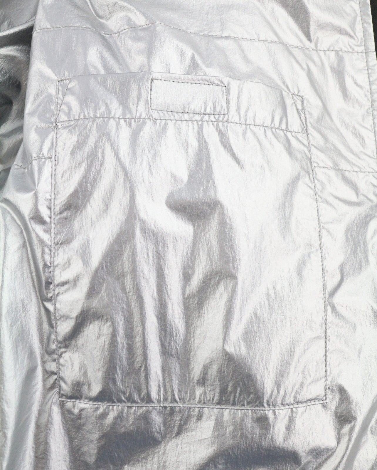 DIESEL J-Otte Men Jacket 52 Shiny Silver Hooded Windbreaker Lightweight RRP295