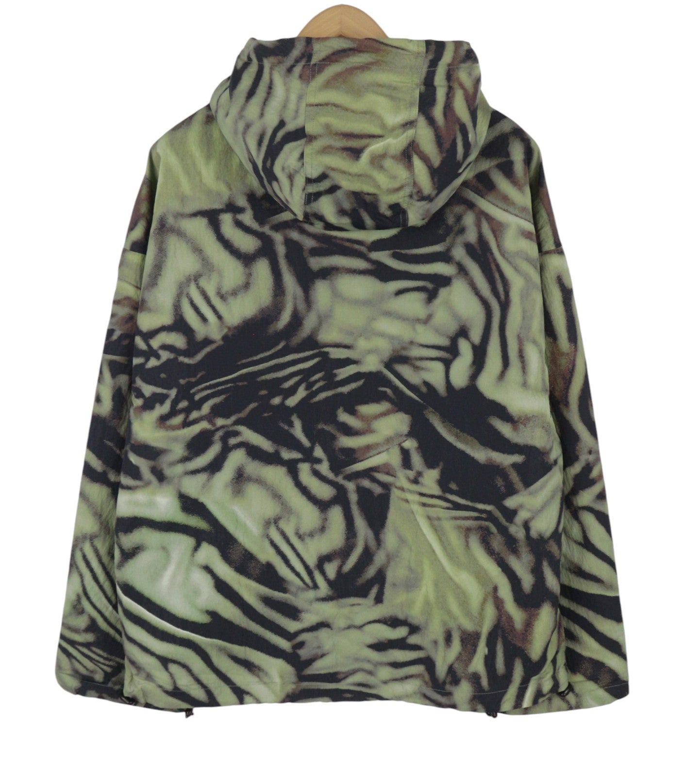 DIESEL J-Leopold-Zebra Men Jacket 50 Green Hooded Windbreaker Lightweight RRP275