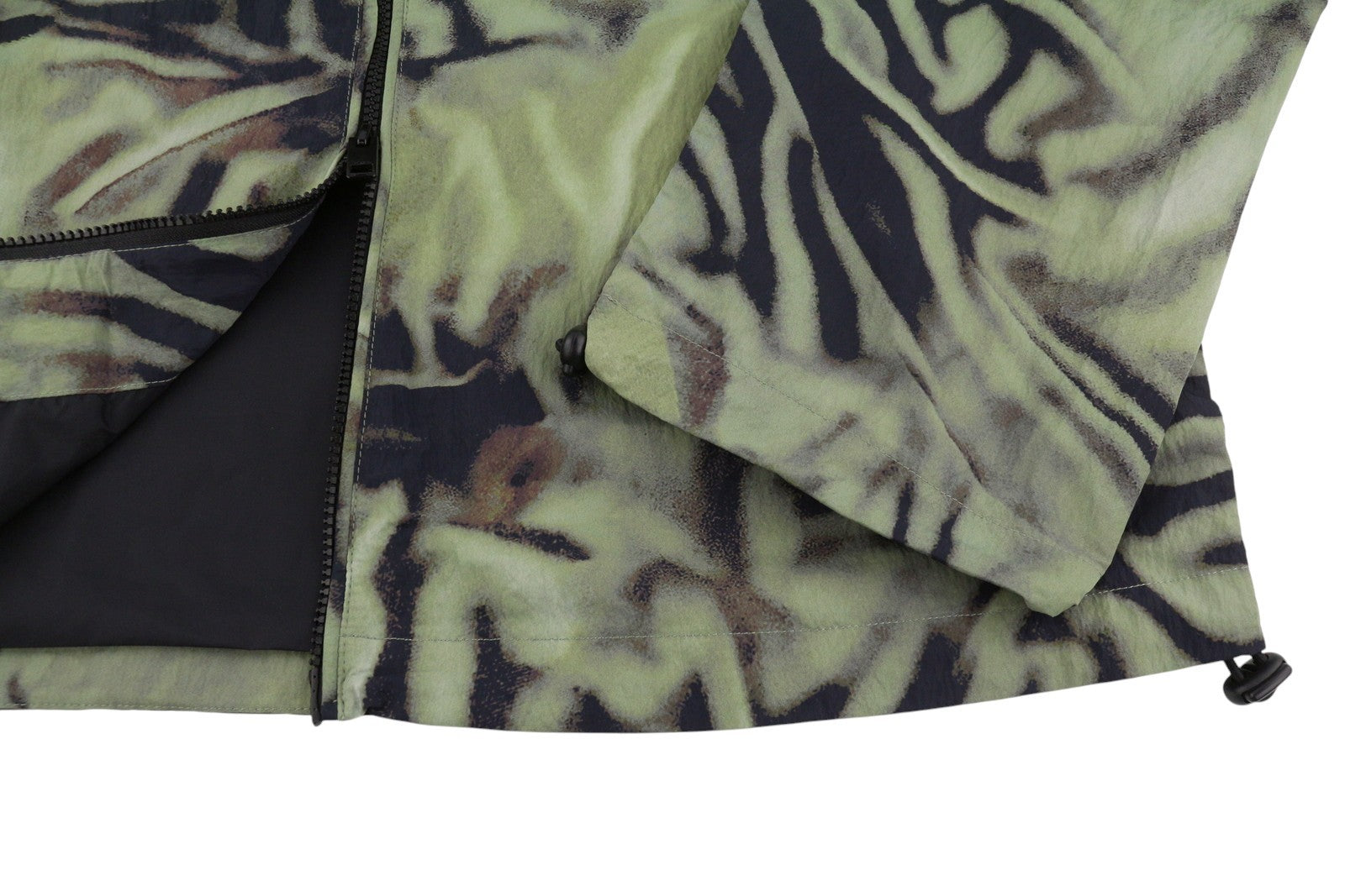 DIESEL J-Leopold-Zebra Men Jacket 50 Green Hooded Windbreaker Lightweight RRP275