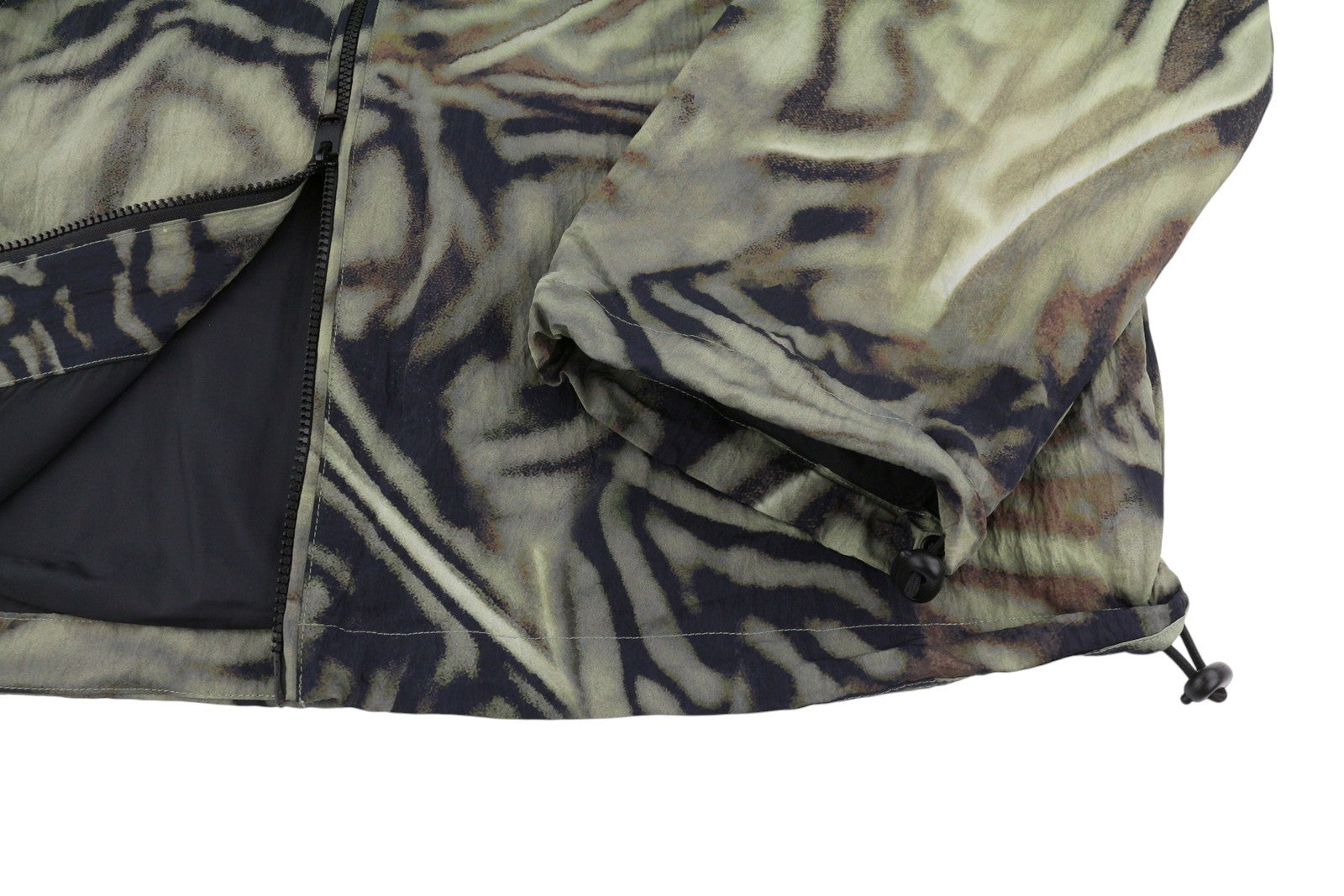 DIESEL J-Leopold-Zebra Men Jacket 54 Green Hooded Windbreaker Lightweight RRP275