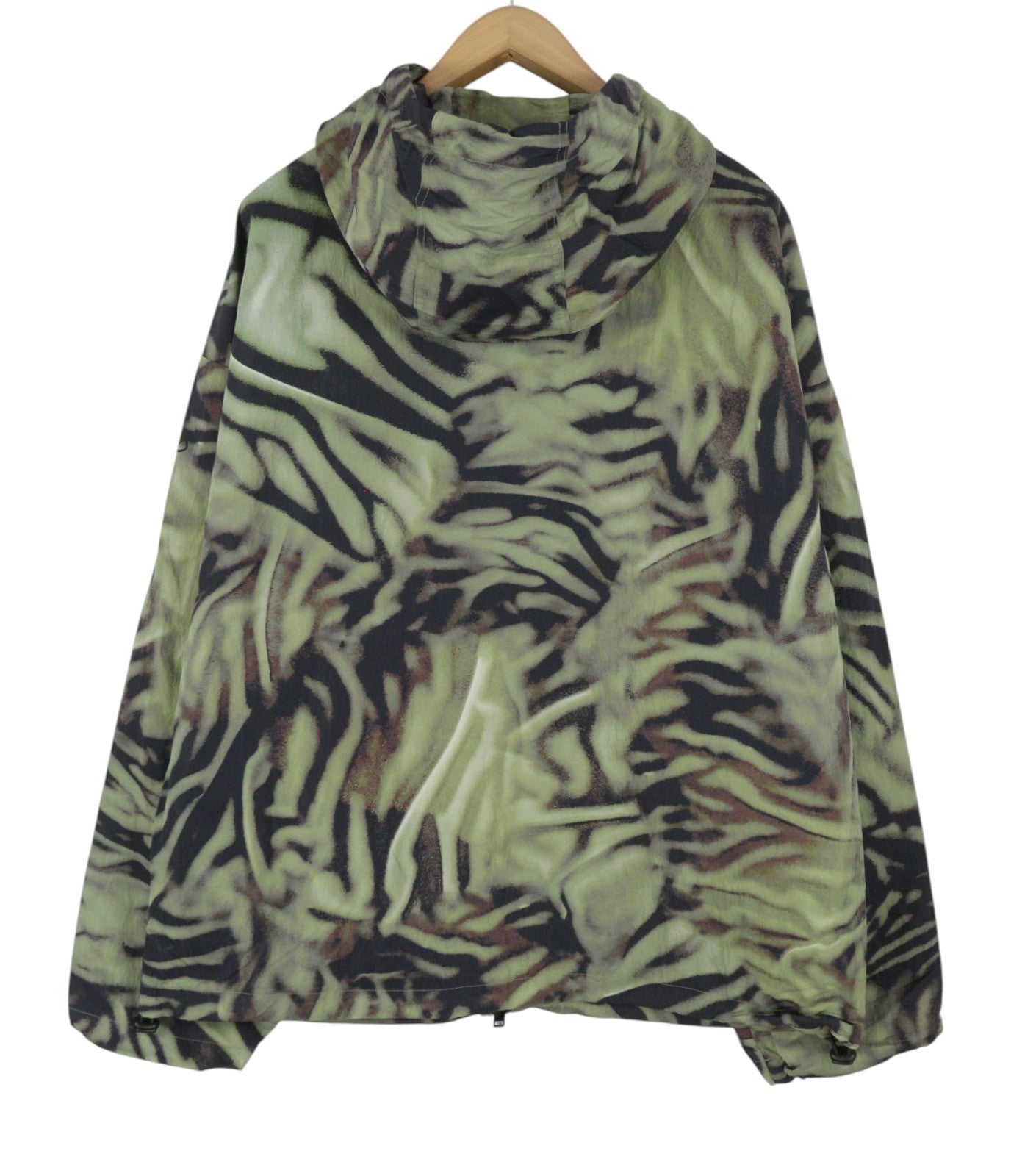 DIESEL J-Leopold-Zebra Men Jacket 56 Green Hooded Windbreaker Lightweight RRP275