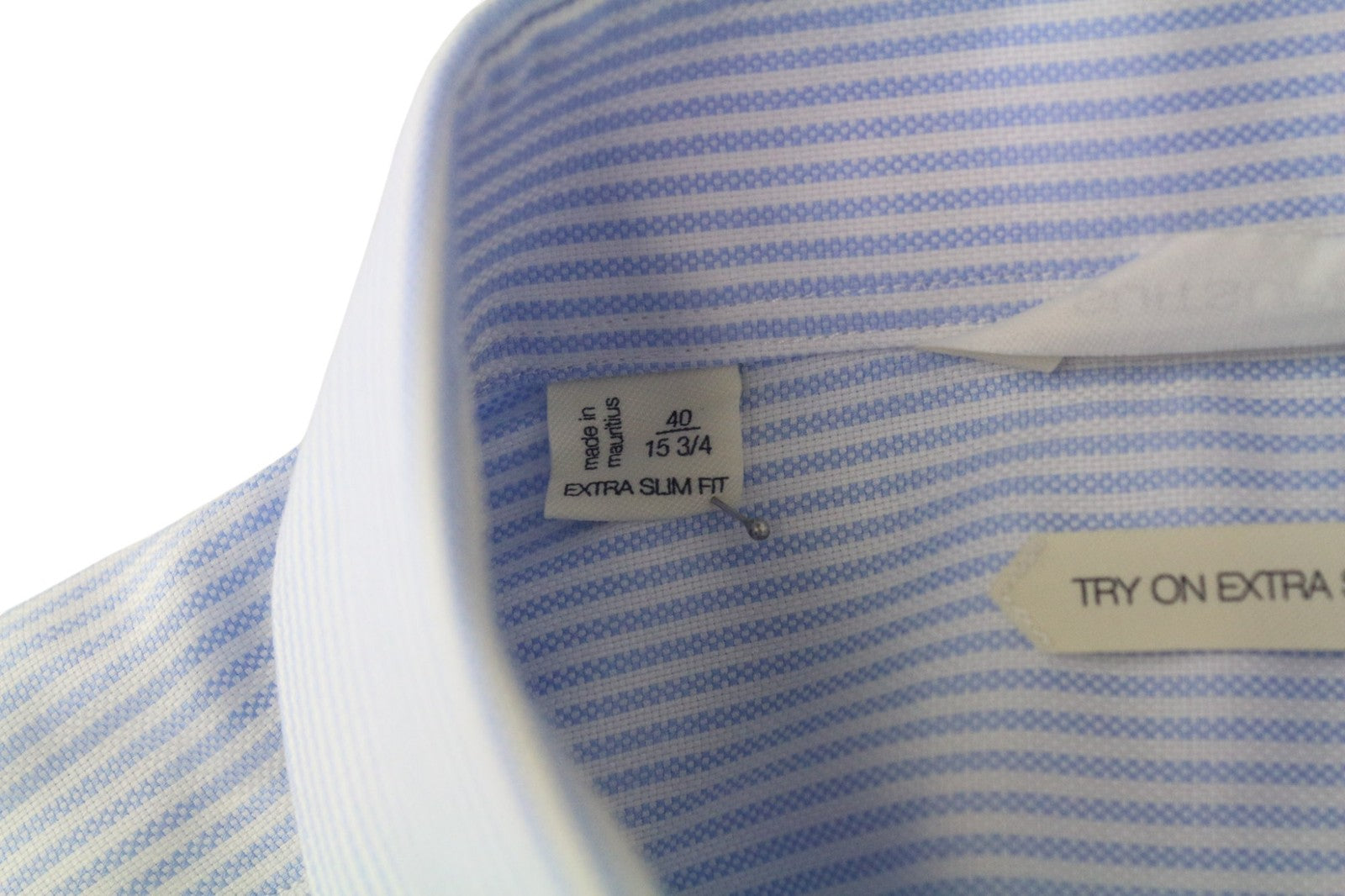 SUITSUPPLY Men Shirt 40/ 15 3/4 Blue Extra Slim Striped Pure Cotton Try On