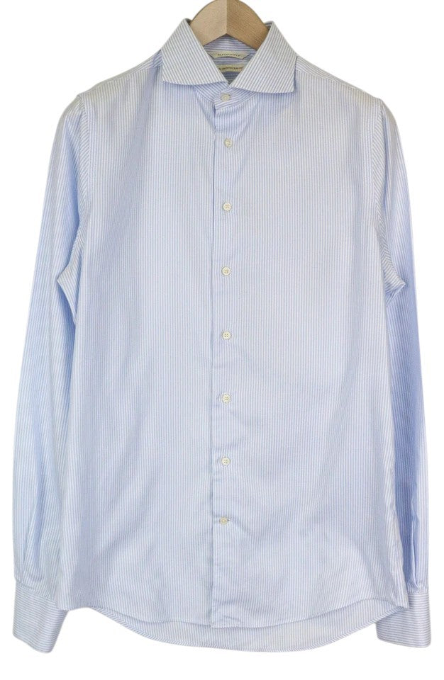 SUITSUPPLY Men Shirt 40L/15 3/4L Extra Slim Blue Pure Cotton