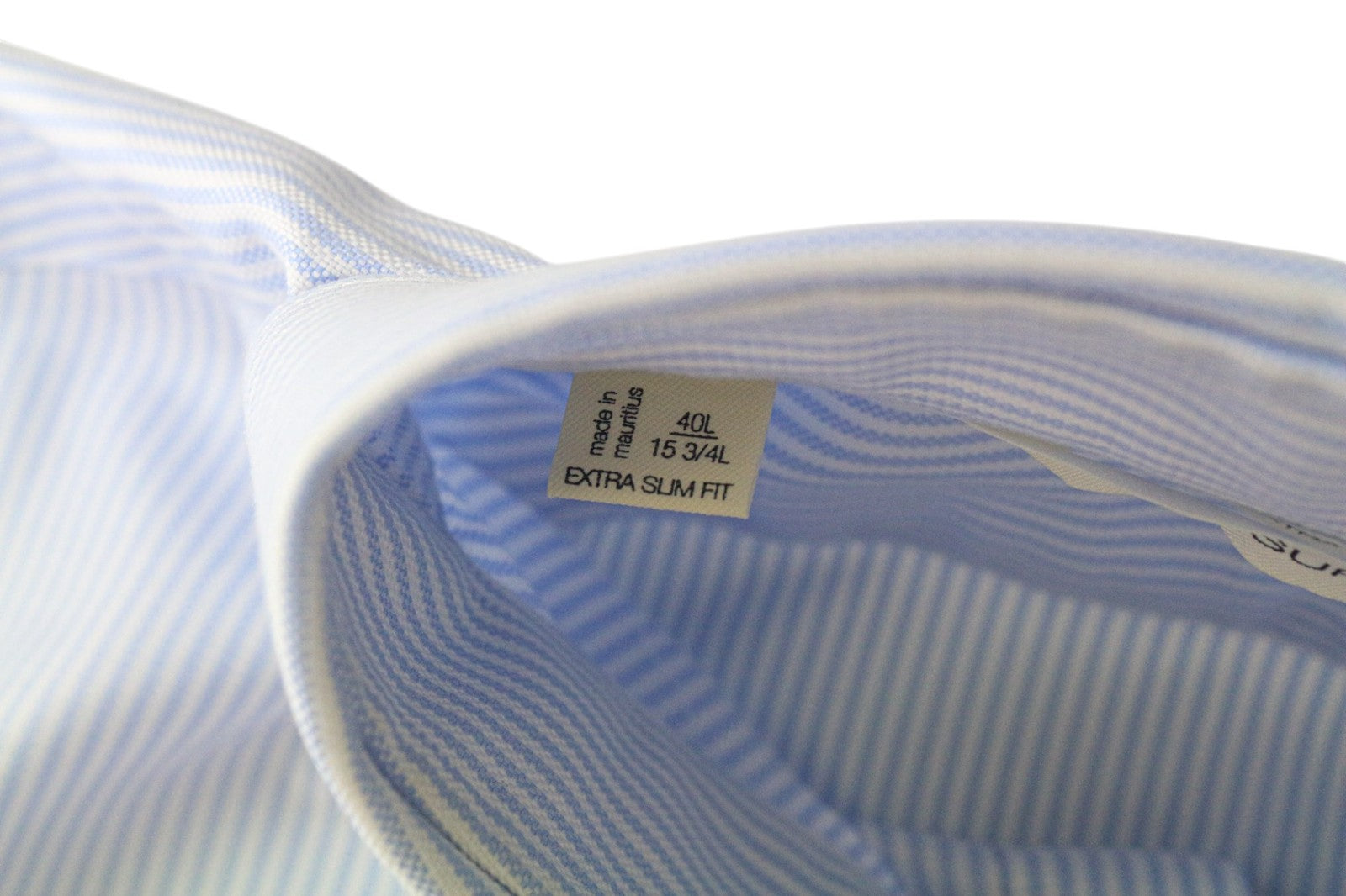SUITSUPPLY Men Shirt 40L/15 3/4L Extra Slim Blue Pure Cotton