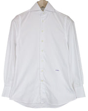 SUITSUPPLY Traveller Men Shirt 35 Extra Slim White Cotton Long Sleeved Classic