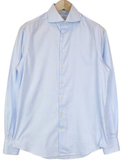 SUITSUPPLY Men Shirt 38/15 Slim Blue Pure Cotton Long Sleeved Classic