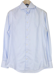 SUITSUPPLY Men Shirt 37/14 1/2 Extra Slim Blue Pure Cotton Striped Cutaway