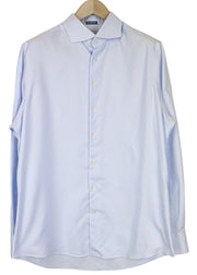 SUITSUPPLY Men Shirt 44/17 1/2 Extra Slim Blue Pure Cotton Striped Button-Up