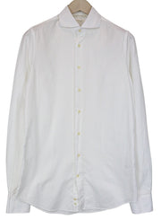 SUITSUPPLY Men Shirt 39L/15 1/2L Extra Slim White Pure Cotton Cutaway Twill