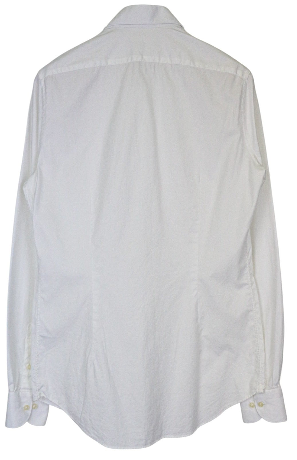 SUITSUPPLY Men Shirt 39L/15 1/2L Extra Slim White Pure Cotton Cutaway Twill