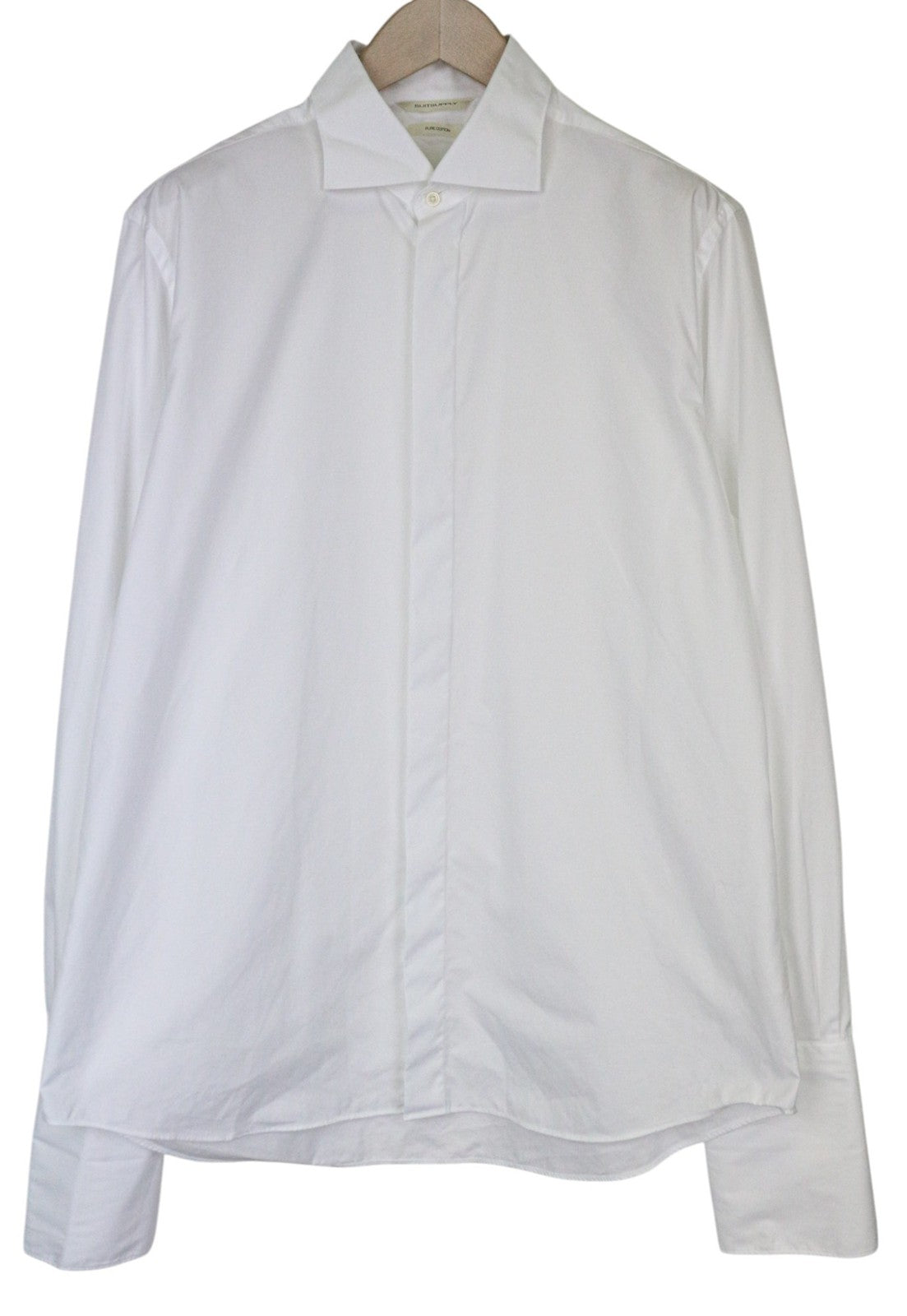 SUITSUPPLY Men Shirt 43/17 Slim White Pure Cotton Cuatway Button-Up Twill