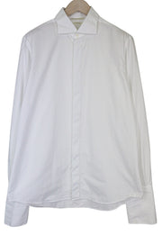 SUITSUPPLY Men Shirt 43/17 Slim White Pure Cotton Cuatway Button-Up Twill