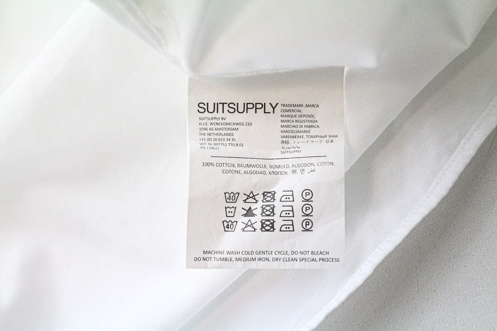 SUITSUPPLY Men Shirt 43/17 Slim White Pure Cotton Cuatway Button-Up Twill